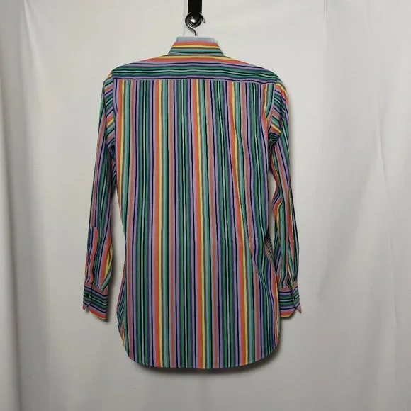 Etro Size 39 Multi Color Stripe Shirt Italy Exc - Picture 2 of 4